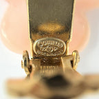 Chanel CC Logo Earrings Flower Gold Plated Pink — view 4
