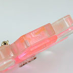 Chanel CC Logo Rhinestone Brooch Plastic Pink Clear — view 4