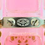 Chanel CC Logo Rhinestone Brooch Plastic Pink Clear — view 6
