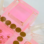 Chanel CC Logo Rhinestone Brooch Plastic Pink Clear — view 5