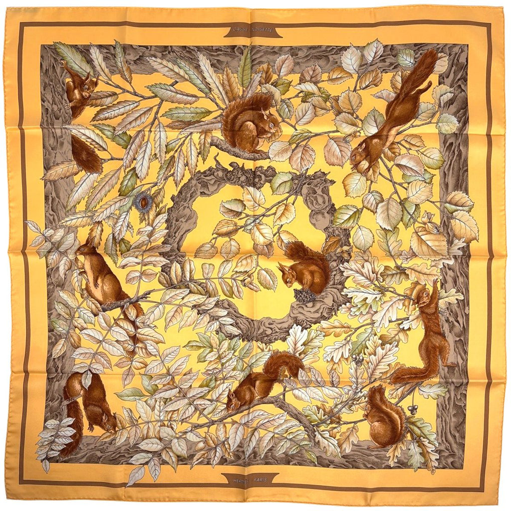 Hermes Carre 90 Casse Noisette Nutcracker Scarf Silk Orange Multicolor