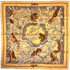 Hermes Carre 90 Casse Noisette Nutcracker Scarf Silk Orange Multicolor