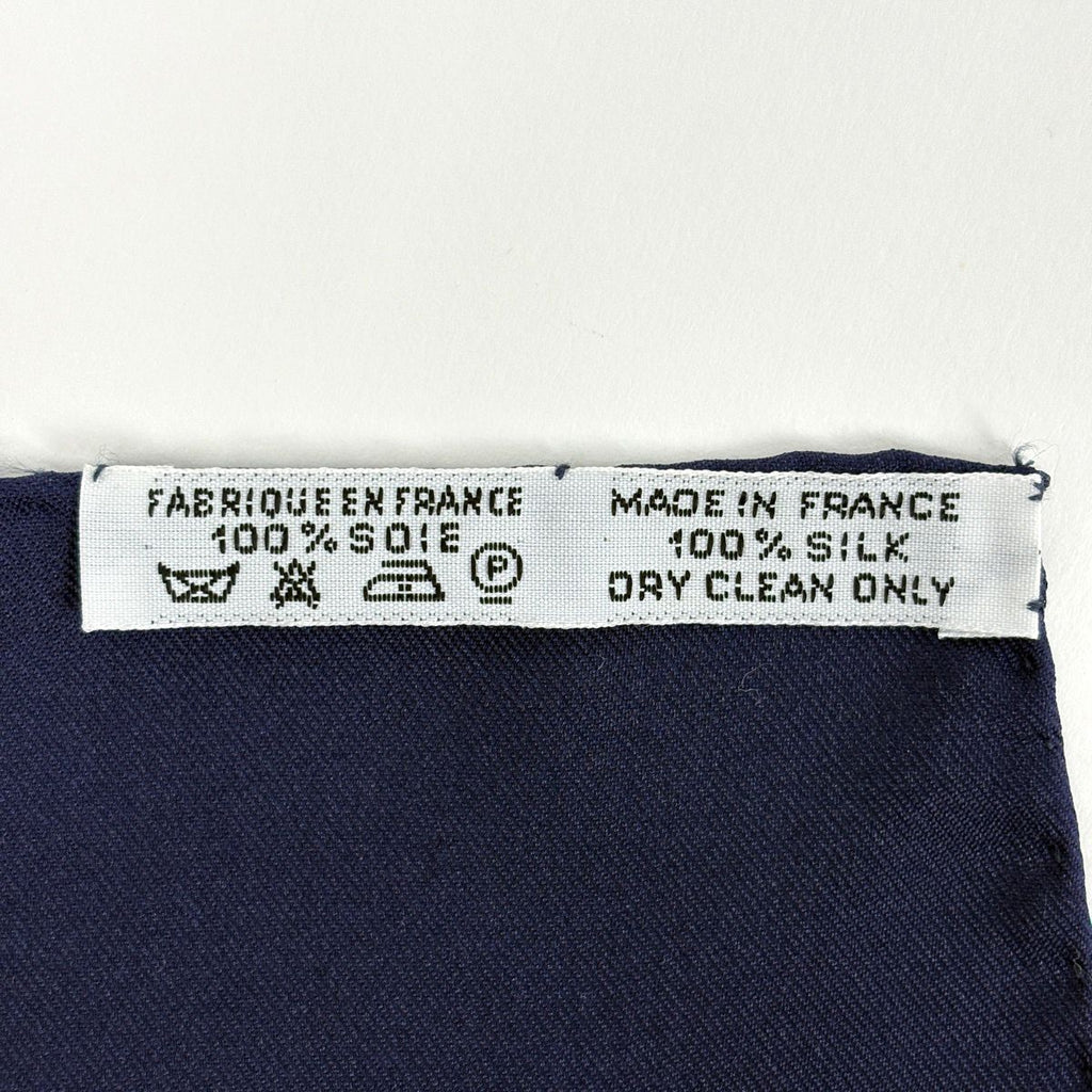 Hermes Carre 90 Cavaliers Peuls Horseman of the Poul Tribe Scarf Silk Navy — view 2