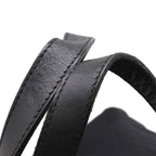 Prada Triangle Logo Mini Boston Bag Tote Nylon Patent Nero Black Silver — view 7