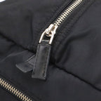 Prada Triangle Logo Mini Boston Bag Tote Nylon Patent Nero Black Silver — view 6