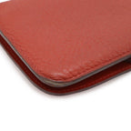 Hermes Dogon Compact Coin Purse Card Case Togo Leather Terracotta Silver — view 3