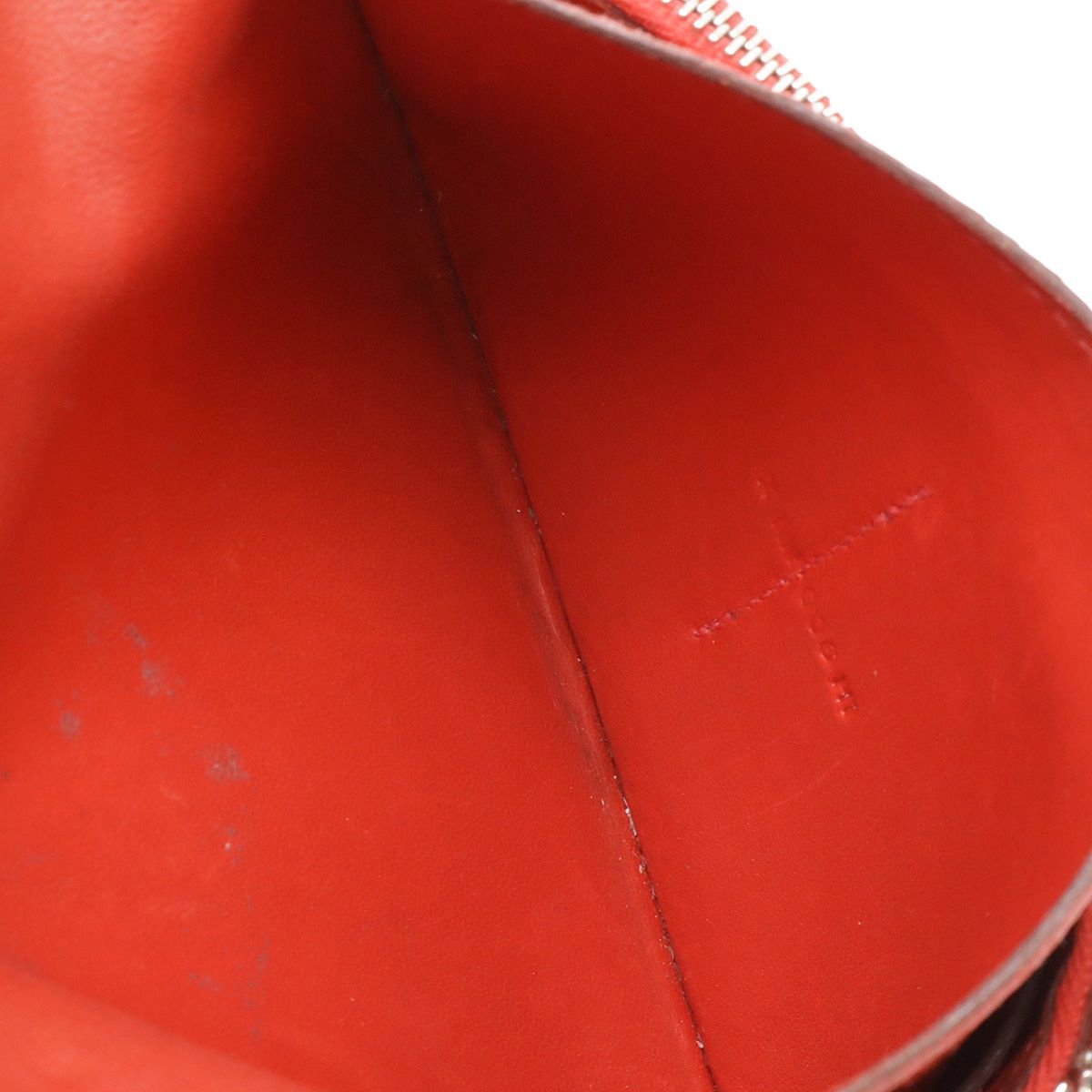 Hermes Dogon Compact Coin Purse Card Case Togo Leather Terracotta Silver — view 6
