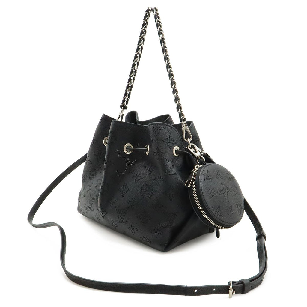 Louis Vuitton Mahina Bella Shoulder Bag 2-Way Chain Drawstring Noir Black Silver — view 2