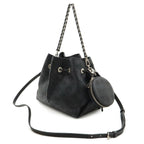 Louis Vuitton Mahina Bella Shoulder Bag 2-Way Chain Drawstring Noir Black Silver — view 2