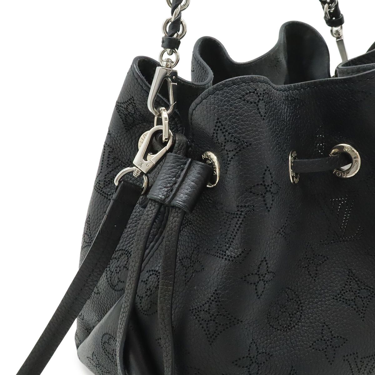Louis Vuitton Mahina Bella Shoulder Bag 2-Way Chain Drawstring Noir Black Silver — view 4