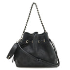 Louis Vuitton Mahina Bella Shoulder Bag 2-Way Chain Drawstring Noir Black Silver