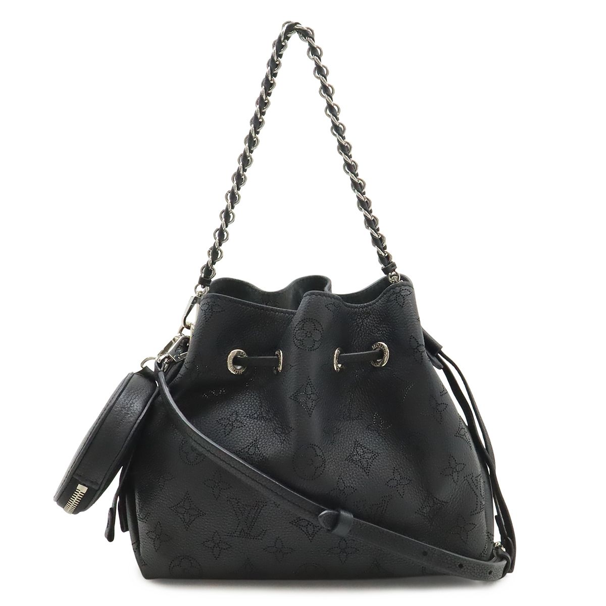 Louis Vuitton Mahina Bella Shoulder Bag 2-Way Chain Drawstring Noir Black Silver