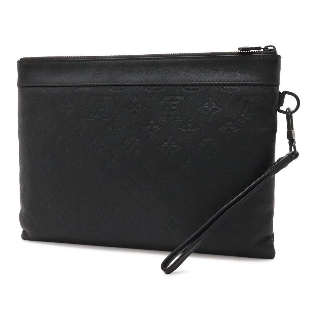 Louis Vuitton Monogram Shadow Pochette To Go Clutch Noir Black — view 2