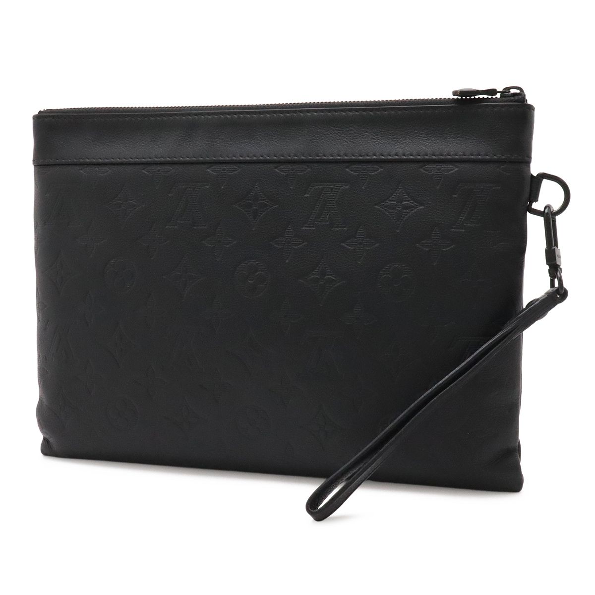 Louis Vuitton Monogram Shadow Pochette To Go Clutch Noir Black — view 2