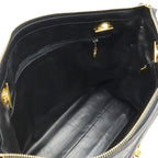 Chanel CC Logo Tote Chain Shoulder Bag Caviar Leather Black Gold — view 6