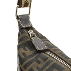 Fendi Selleria Zucca Logo Shoulder Bag Crossbody Canvas Leather Brown Silver — view 6