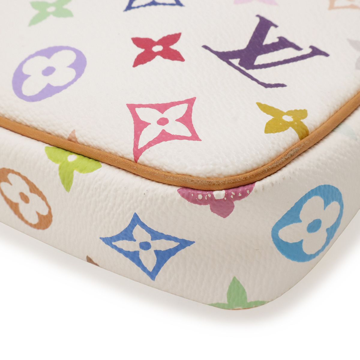 Louis Vuitton Monogram Multicolor Pochette Pouch Party Blanc White — view 3
