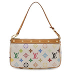 Louis Vuitton Monogram Multicolor Pochette Pouch Party Blanc White