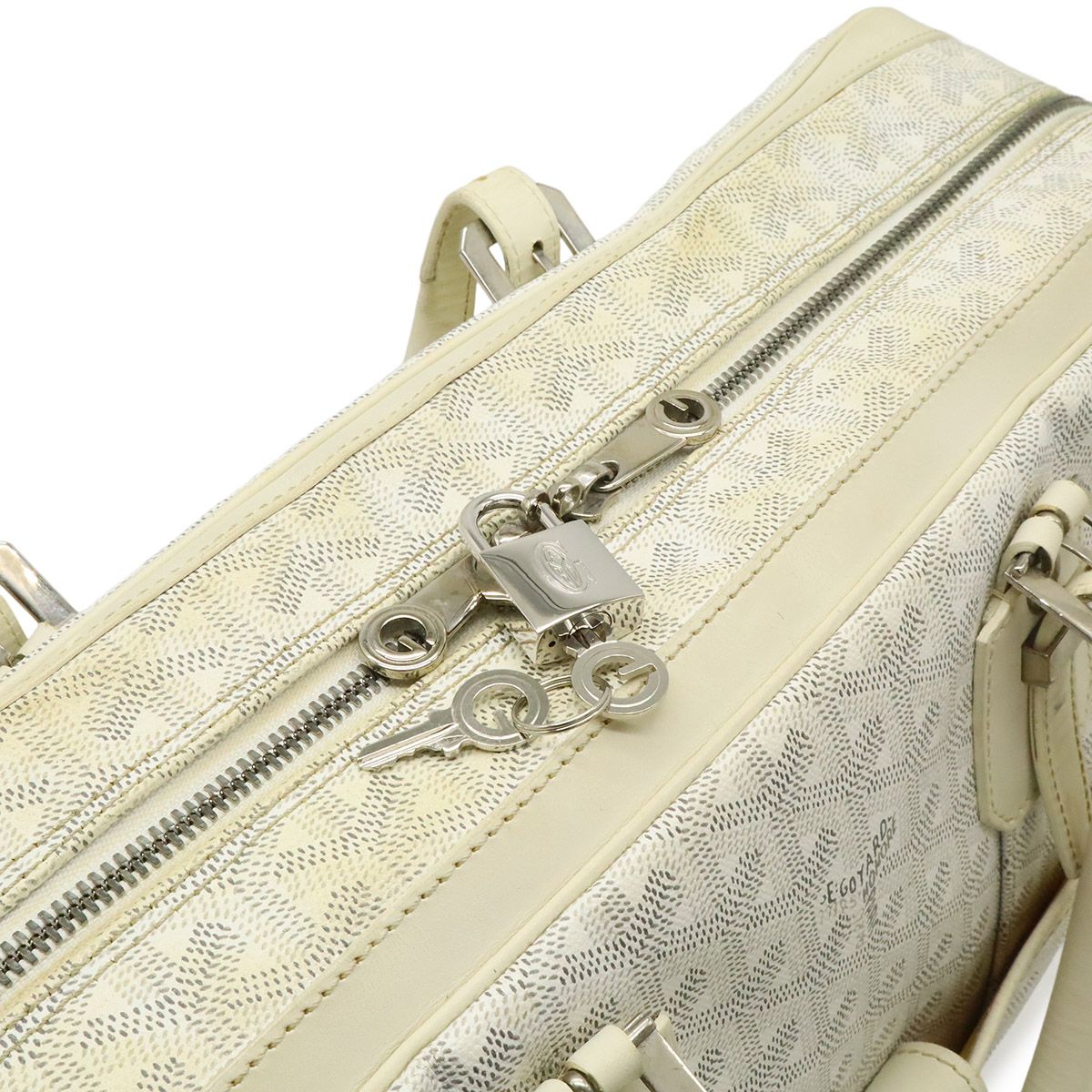 Goyard Ambassador MM Business Briefcase Handbag Herringbone Pattern Leather — view 5