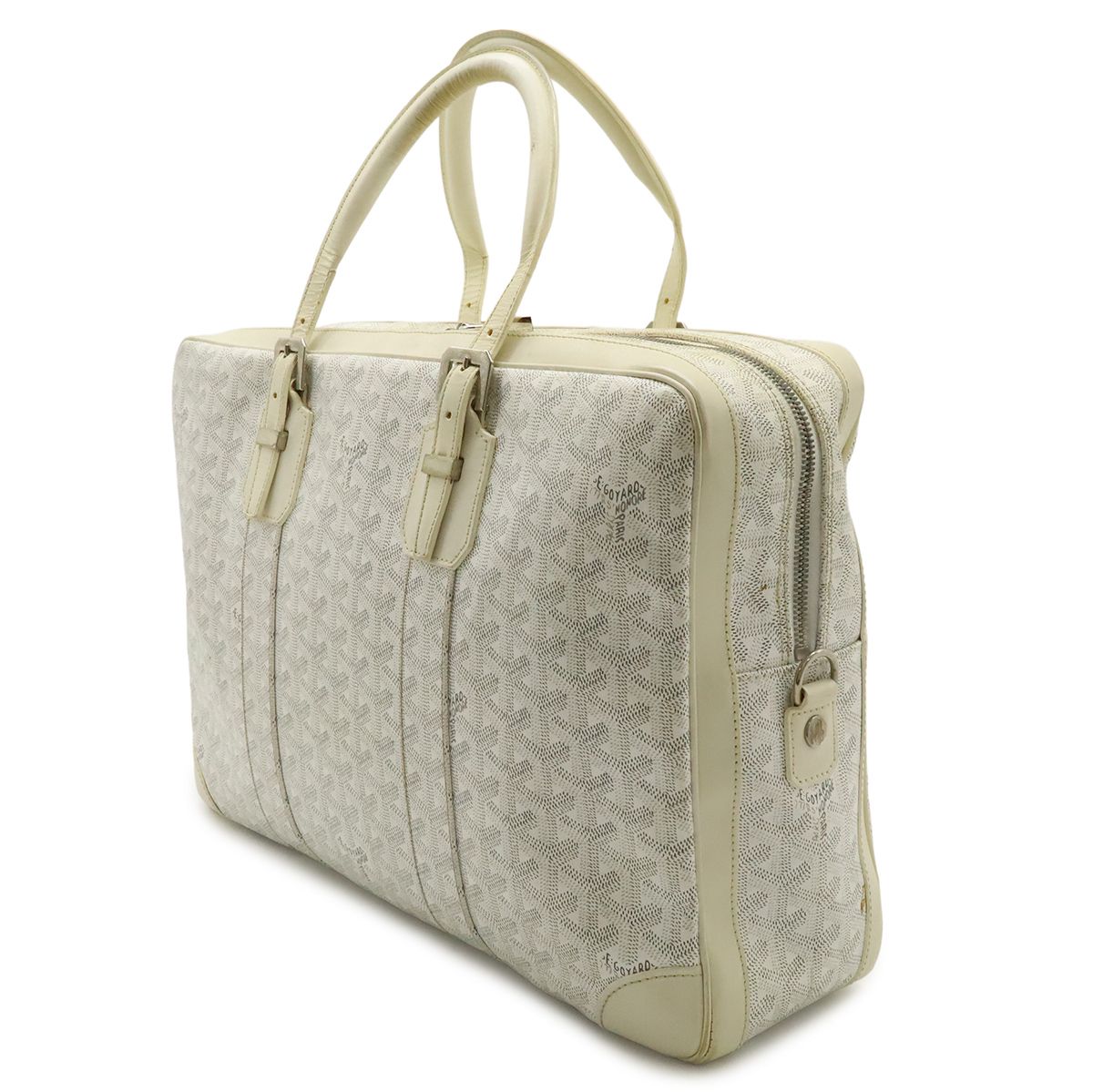 Goyard Ambassador MM Business Briefcase Handbag Herringbone Pattern Leather — view 2