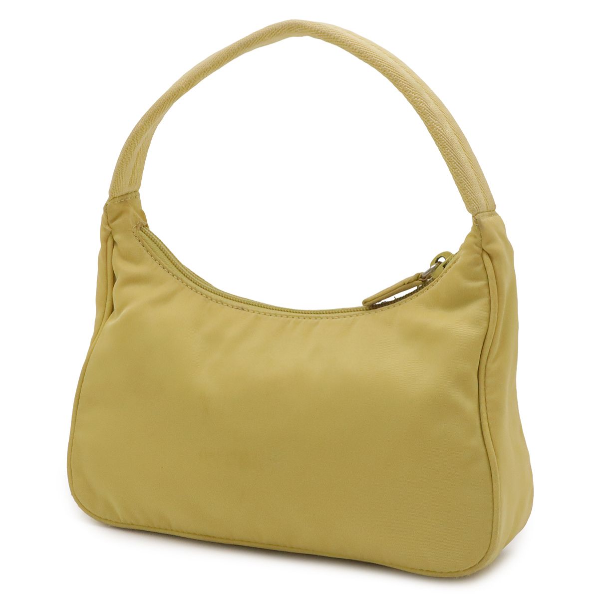 Prada Triangle Logo Pouch Mini Bag Party Nylon Yellow Silver — view 2