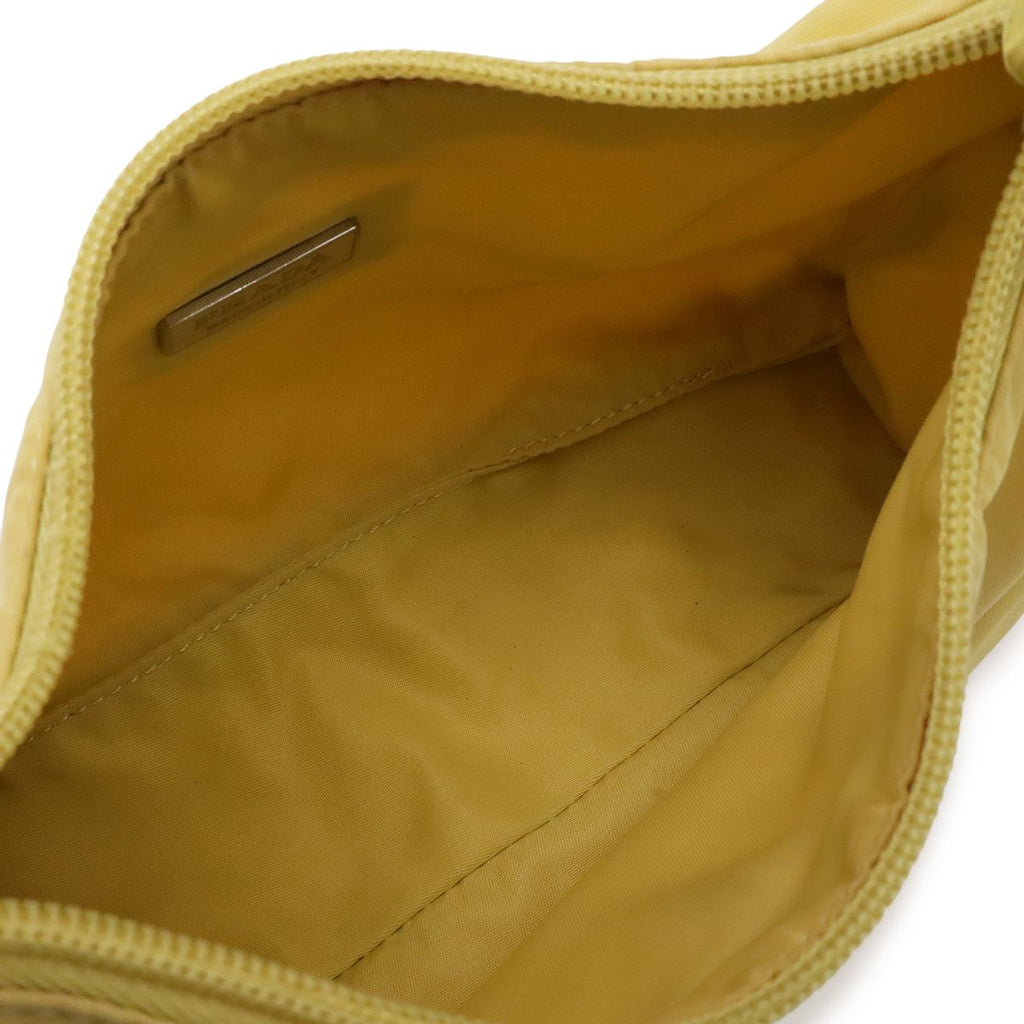 Prada Triangle Logo Pouch Mini Bag Party Nylon Yellow Silver — view 7