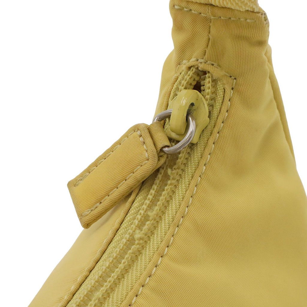 Prada Triangle Logo Pouch Mini Bag Party Nylon Yellow Silver — view 5