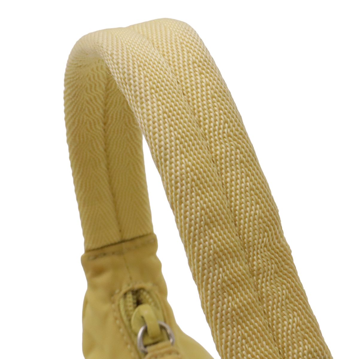 Prada Triangle Logo Pouch Mini Bag Party Nylon Yellow Silver — view 6