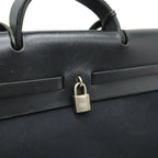 Hermes Herbag MM 2-Way Shoulder Bag Toile Officier Leather Black Silver — view 7