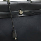 Hermes Herbag MM 2-Way Shoulder Bag Toile Officier Leather Black Silver — view 8