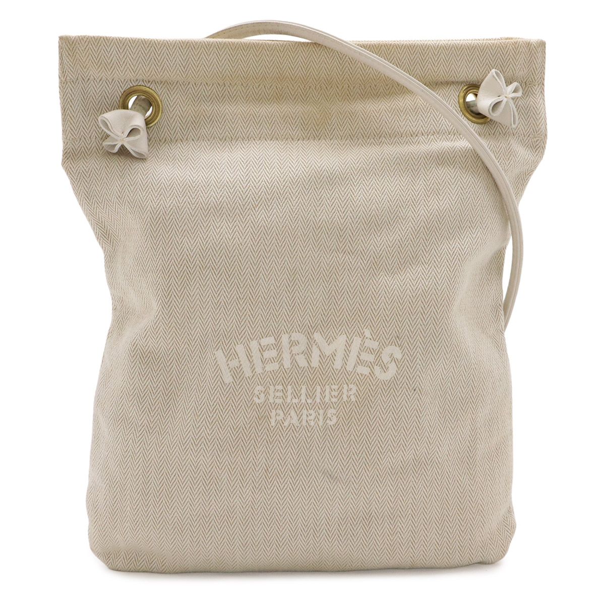 Hermes Sac Aline PM Shoulder Bag Toilet Blanc Leather Natural White