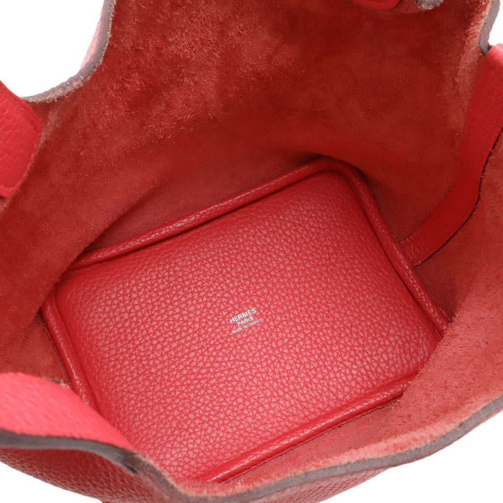 Hermes Picotin Lock PM Mini Bag Tote Taurillon Clemence Rose Fuchsia Pink — view 5