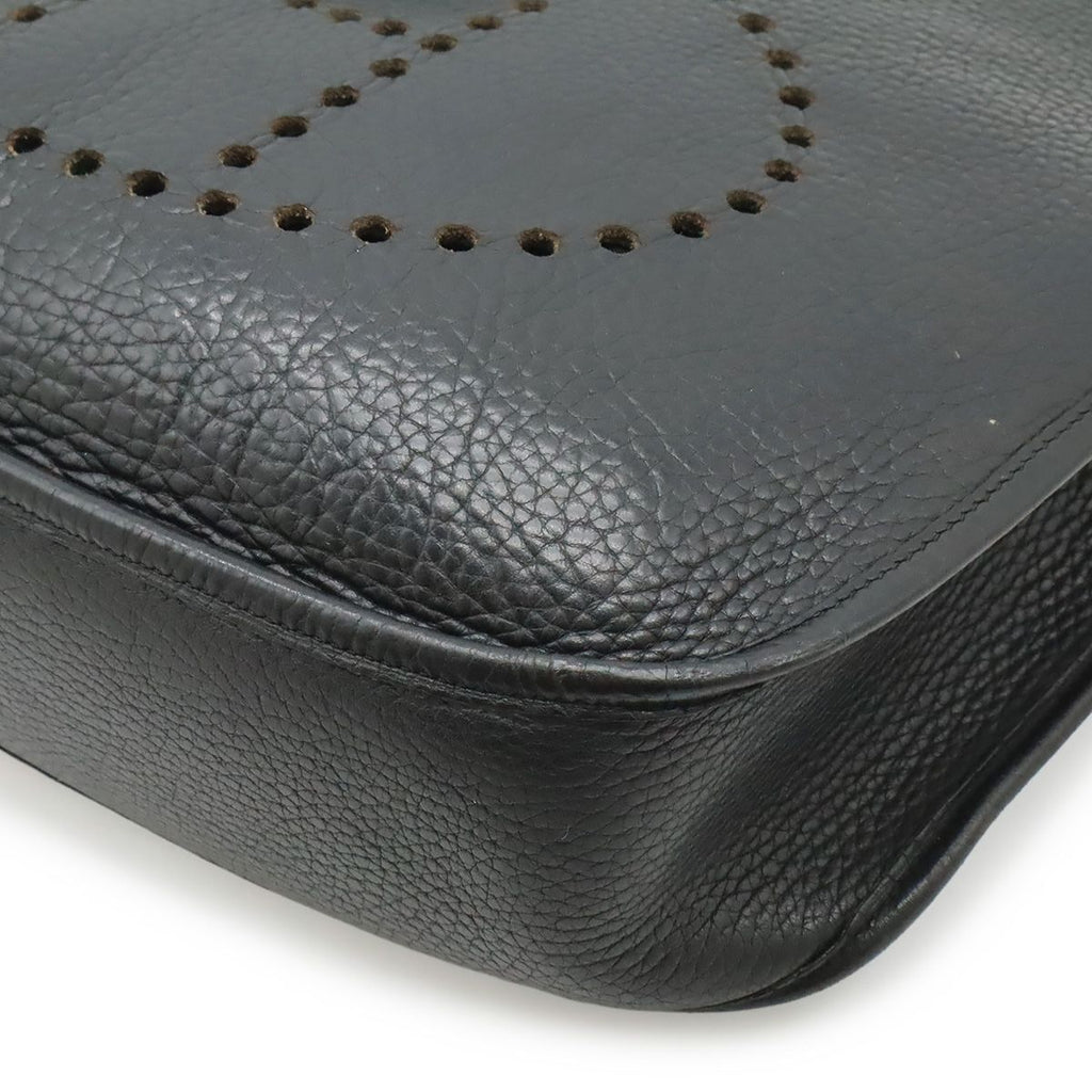 Hermes Evelyne I 1 GM Shoulder Bag Taurillon Clemence Black Silver — view 3