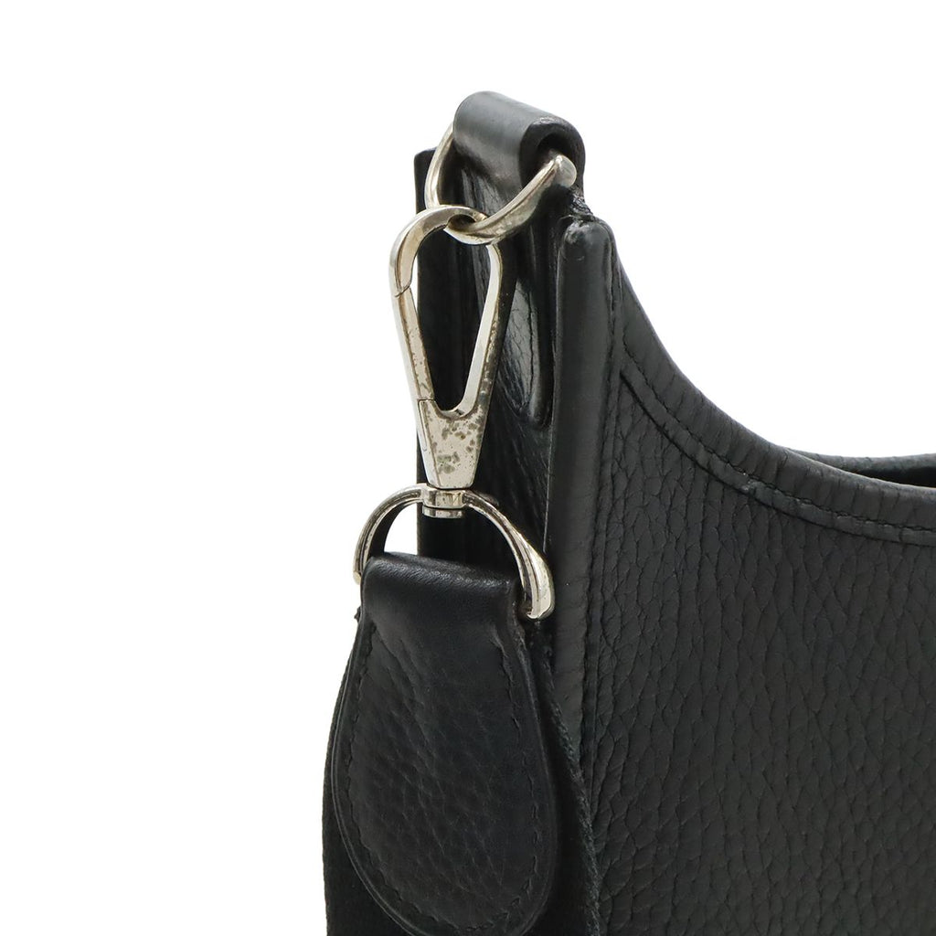 Hermes Evelyne I 1 GM Shoulder Bag Taurillon Clemence Black Silver — view 7