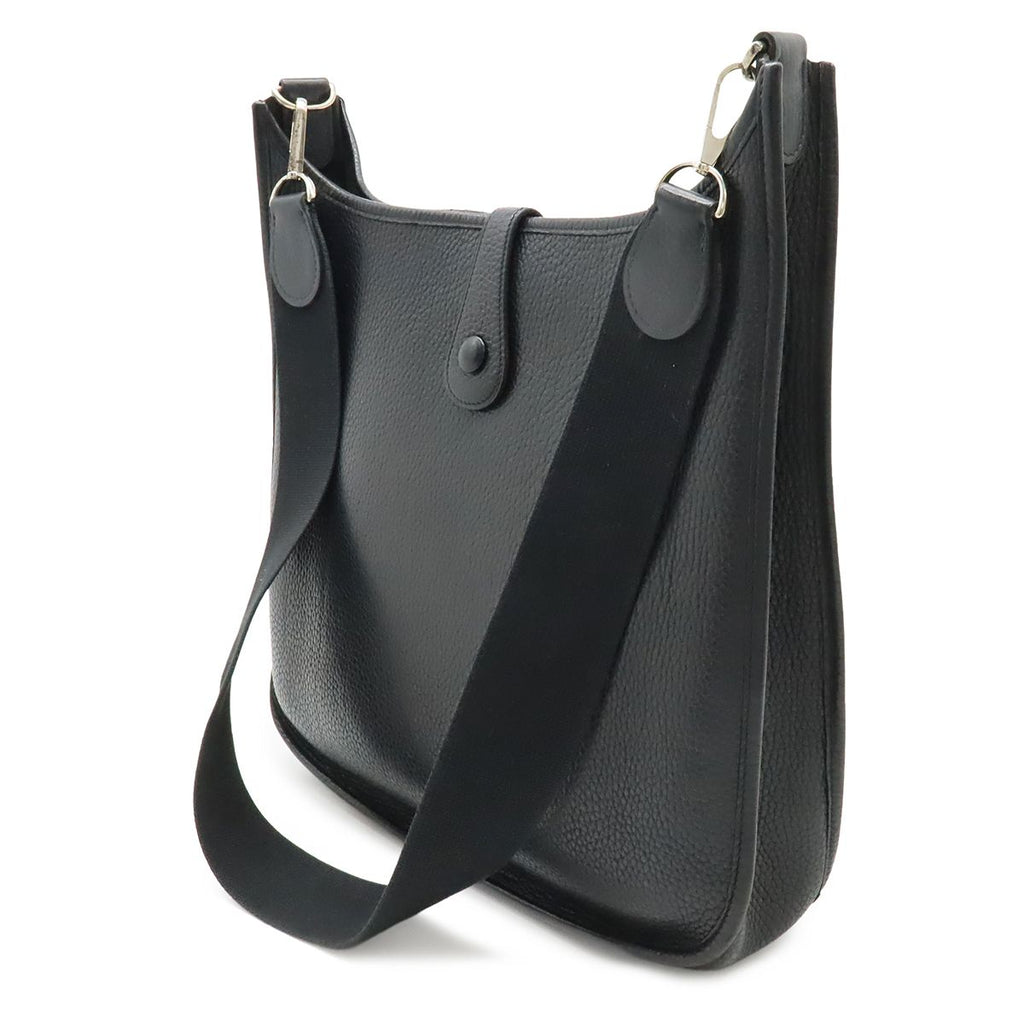Hermes Evelyne I 1 GM Shoulder Bag Taurillon Clemence Black Silver — view 2
