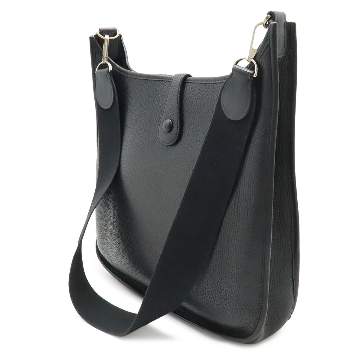 Hermes Evelyne I 1 GM Shoulder Bag Taurillon Clemence Black Silver — view 2