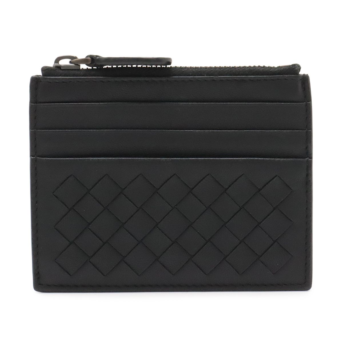 Bottega Veneta Intrecciato Coin Purse Card Case Leather Black