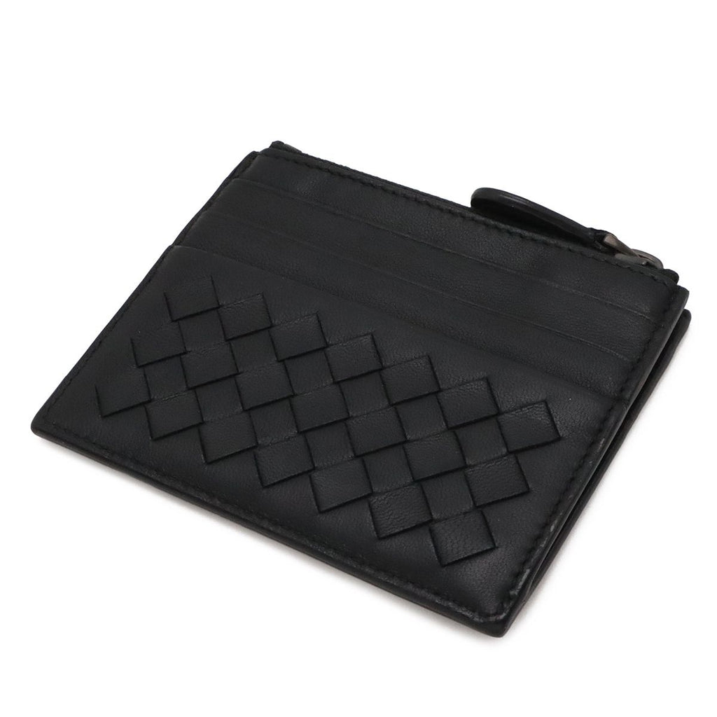 Bottega Veneta Intrecciato Coin Purse Card Case Leather Black — view 2