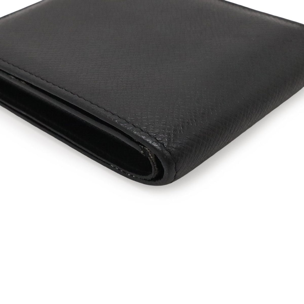Louis Vuitton Taiga Portefeuille Marco NM Bifold Wallet Leather Noir Black — view 3