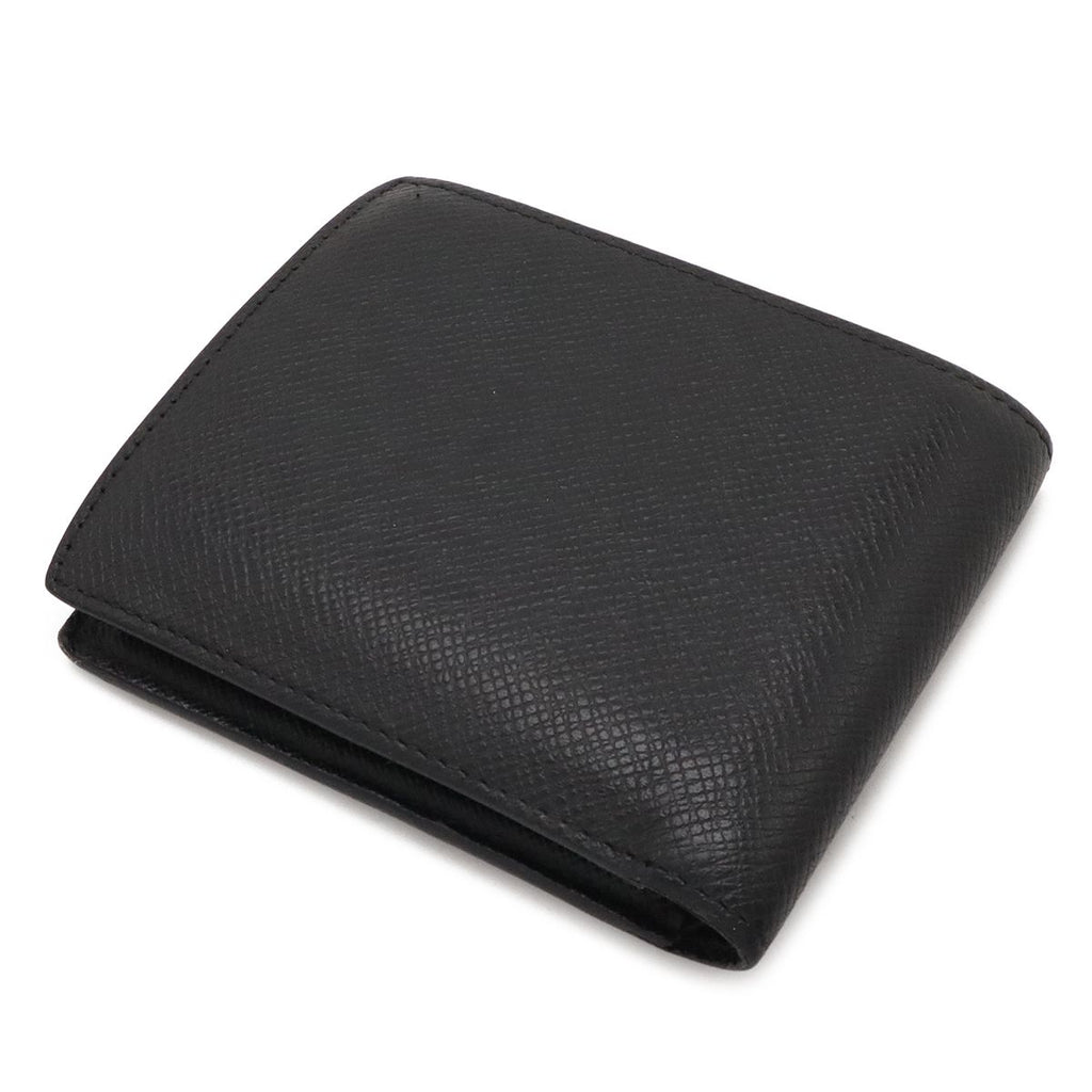 Louis Vuitton Taiga Portefeuille Marco NM Bifold Wallet Leather Noir Black — view 2