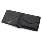 Louis Vuitton Taiga Portefeuille Marco NM Bifold Wallet Leather Noir Black — view 4