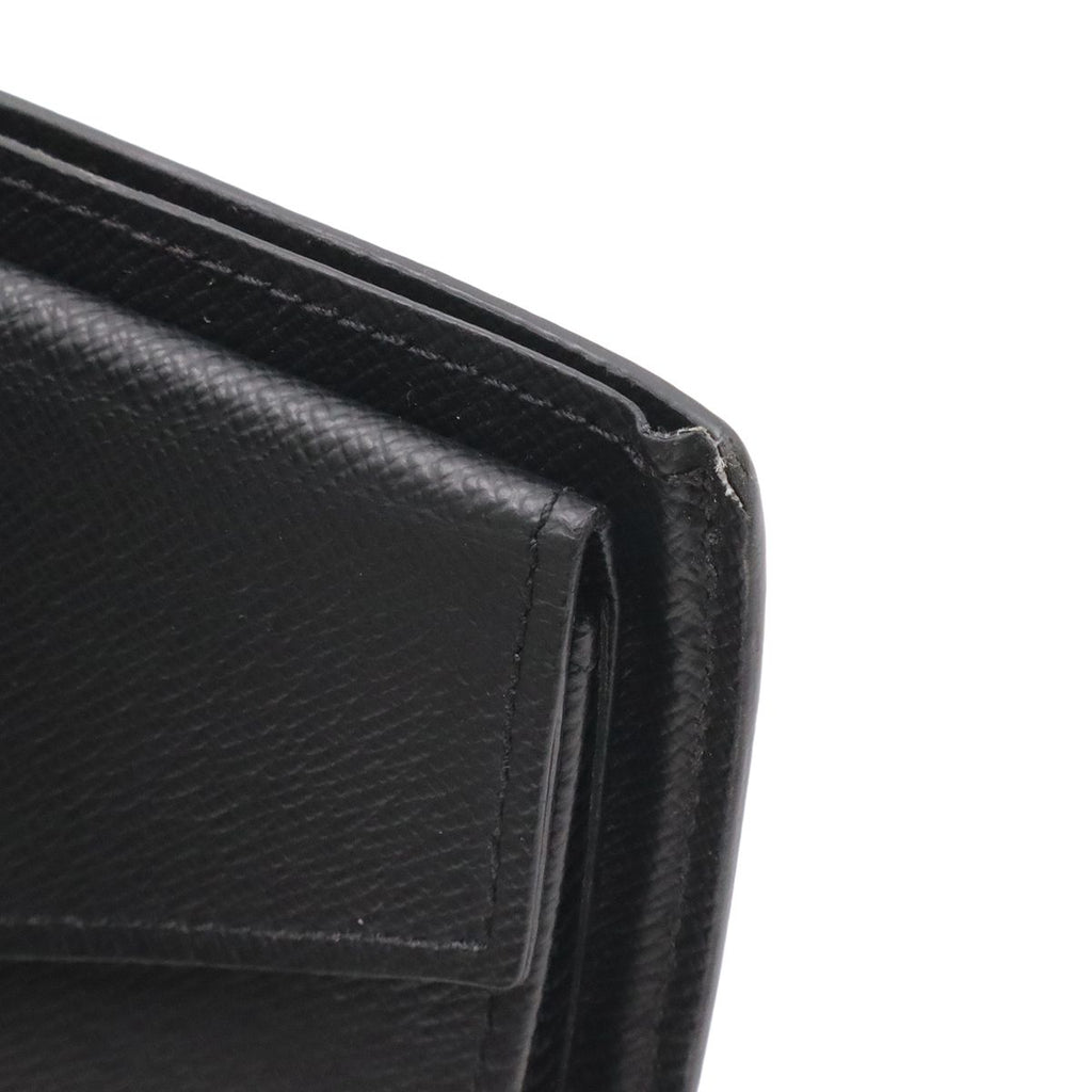 Louis Vuitton Taiga Portefeuille Marco NM Bifold Wallet Leather Noir Black — view 5