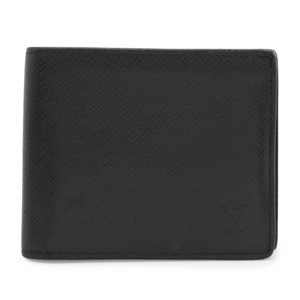 Louis Vuitton Taiga Portefeuille Marco NM Bifold Wallet Leather Noir Black