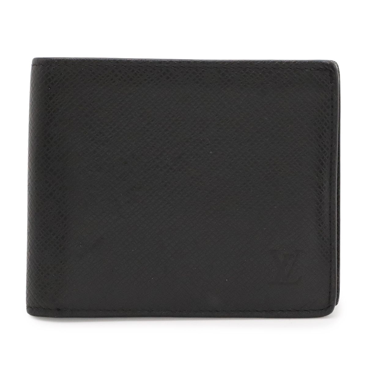 Louis Vuitton Taiga Portefeuille Marco NM Bifold Wallet Leather Noir Black
