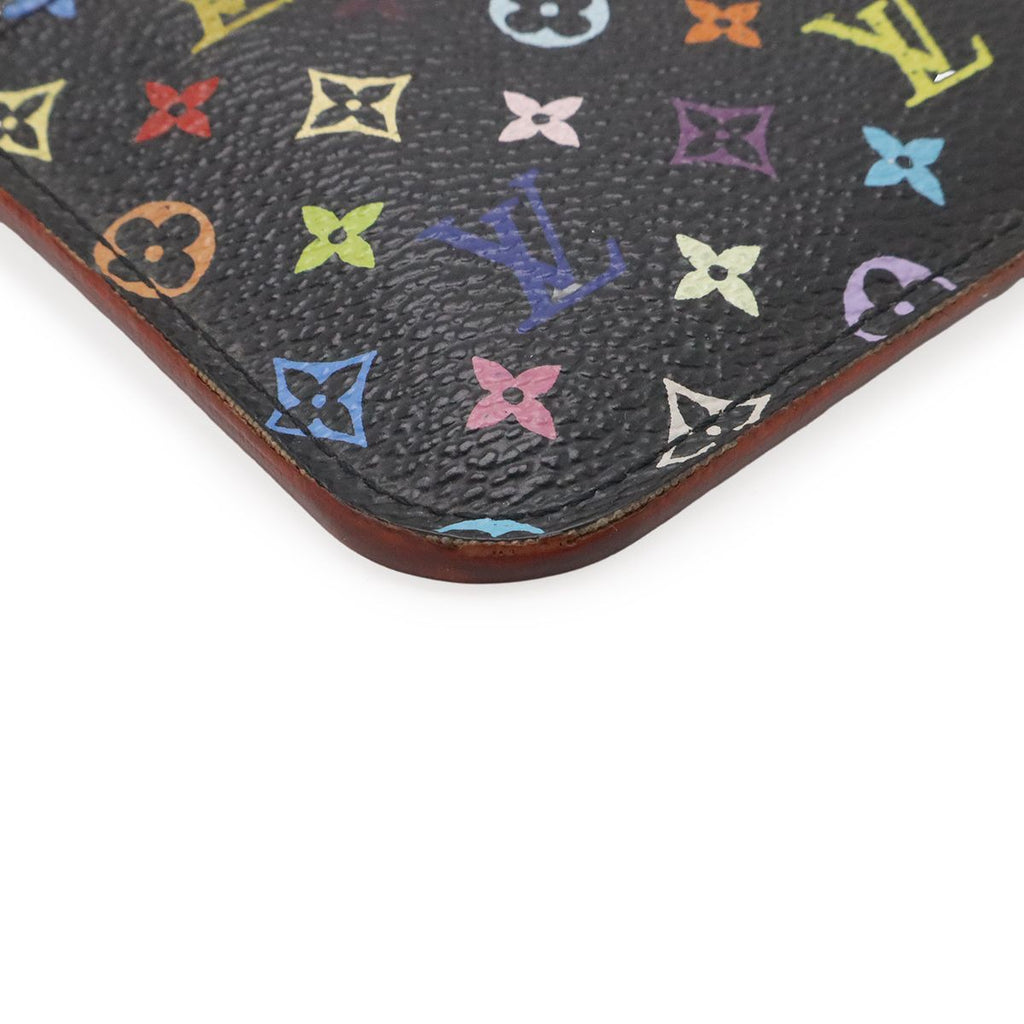 Louis Vuitton Monogram Multicolor Pochette Cles Coin Purse Noir Grenard — view 3