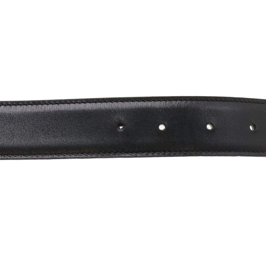 Hermes Belt Buckle Reversible Leather Black Brown Gold 75 — view 6