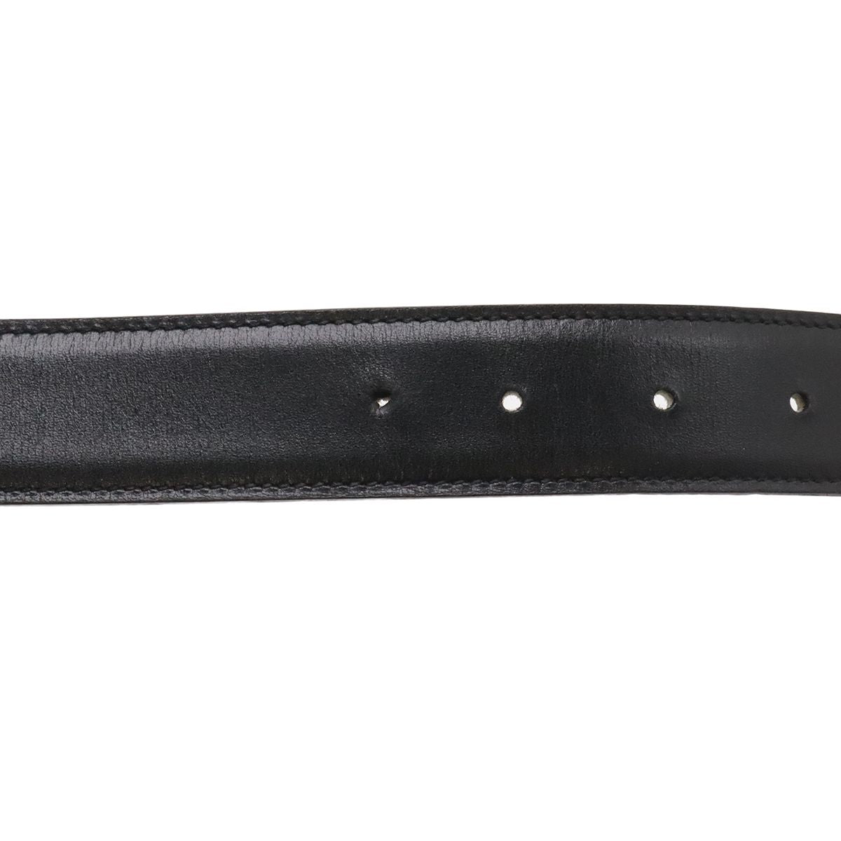 Hermes Belt Buckle Reversible Leather Black Brown Gold 75 — view 6