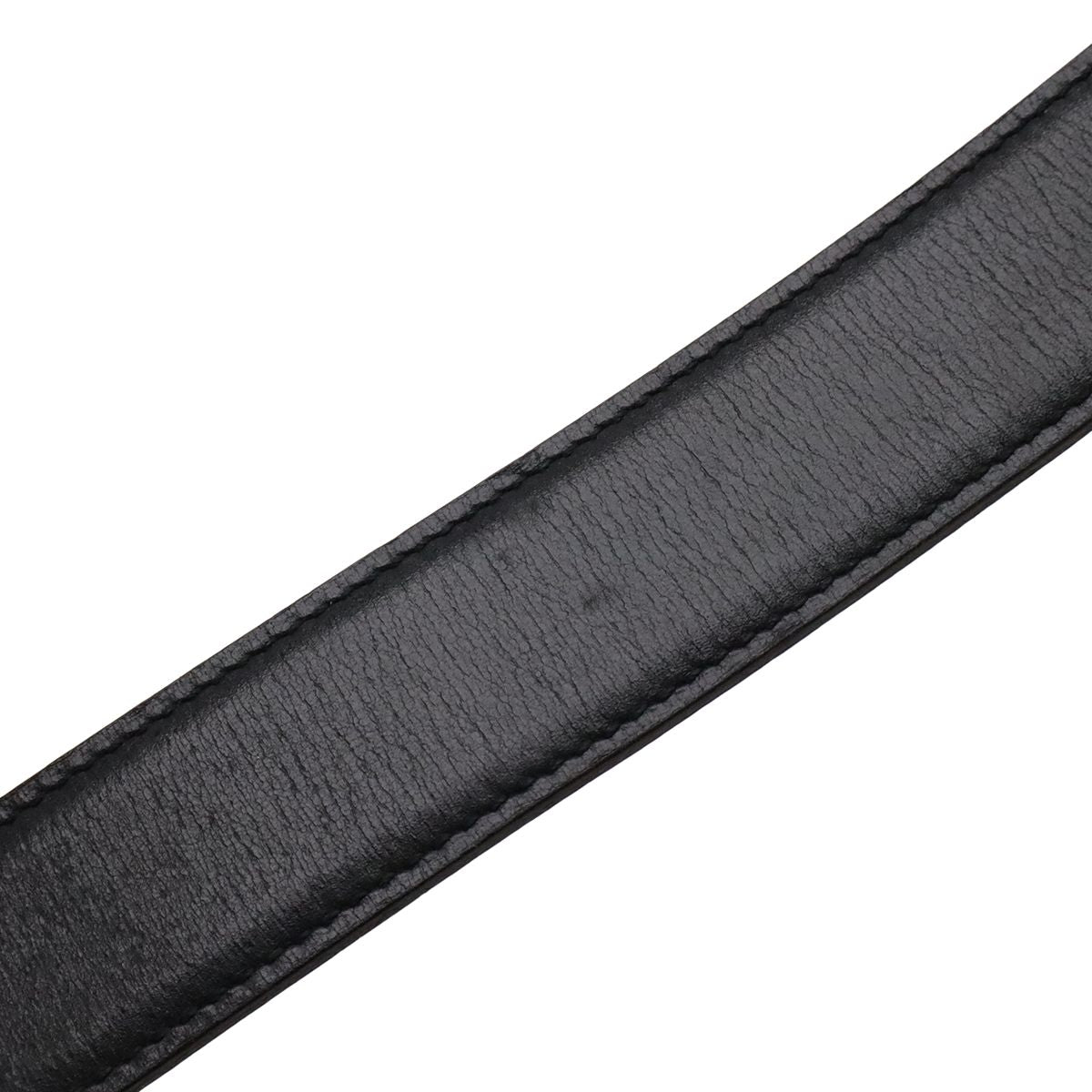 Hermes Belt Buckle Reversible Leather Black Brown Gold 75 — view 5