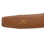 Hermes Belt Buckle Reversible Leather Black Brown Gold 75 — view 7