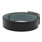Hermes Chaine D'Ancre Reversible Belt Leather Black Blue Gray Silver 80 — view 2
